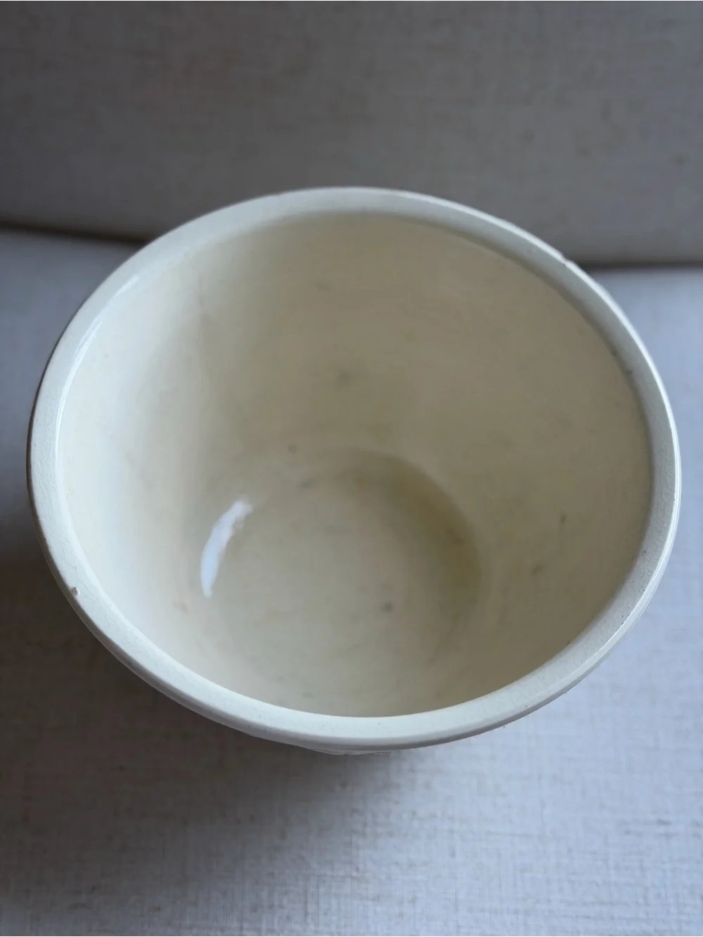 Vintage Cream Ceramic checkered Serving Bowl - Home Art